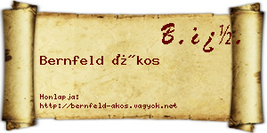 Bernfeld Ákos névjegykártya